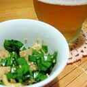 ビールのお供に♪鶏皮とニラの簡単和え物